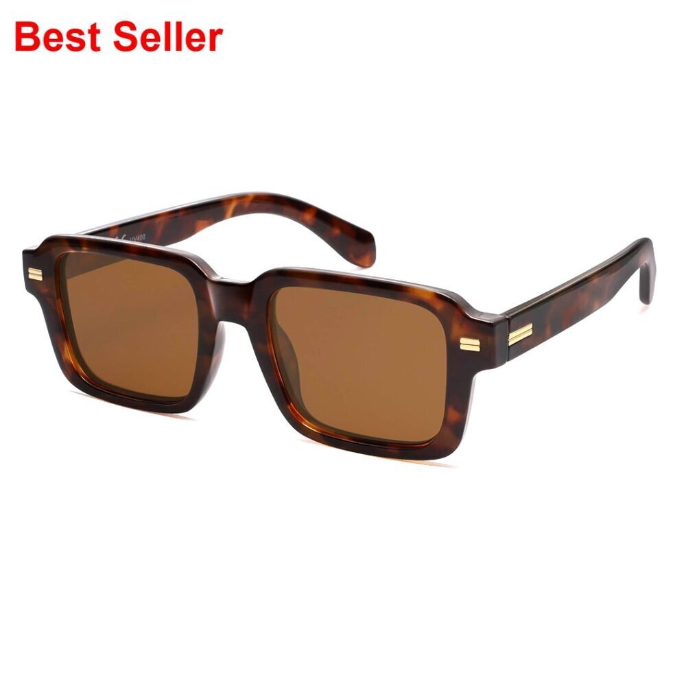 Trendy Square Polarized Sunglasses, Retro Vintage Rectangle Shades for Women Men